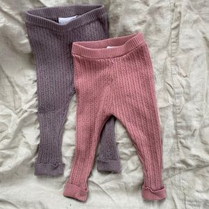 2 cable knit leggings